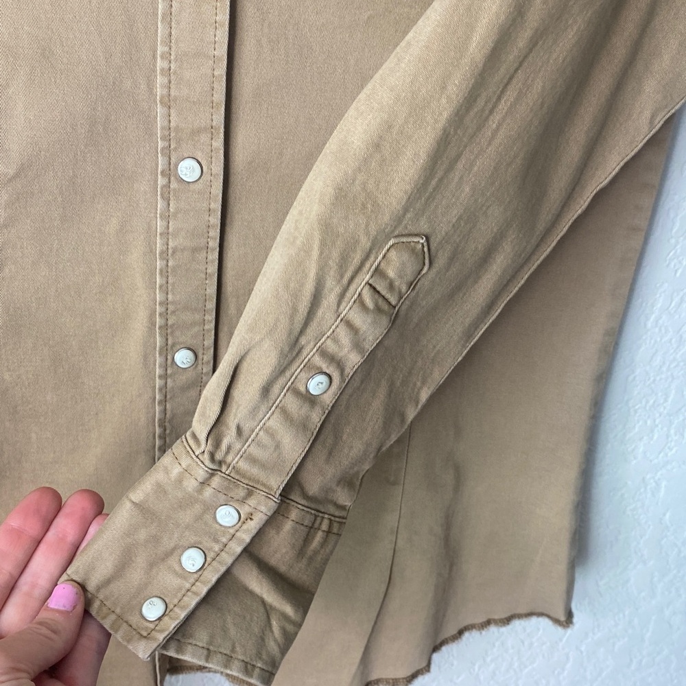 Wrangler Women’s Cotton Tan Western Snap Shirt Small - Picture 5 of 8